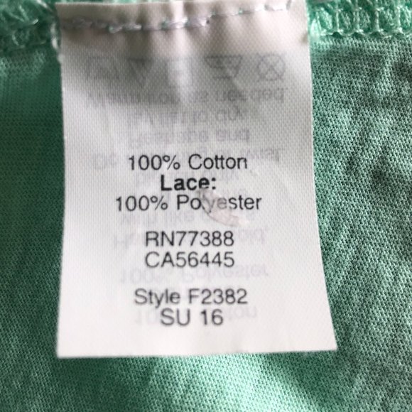 J CREW MINT GREEN LACE PANEL COTTON TANK TOP - Picture 4 of 4